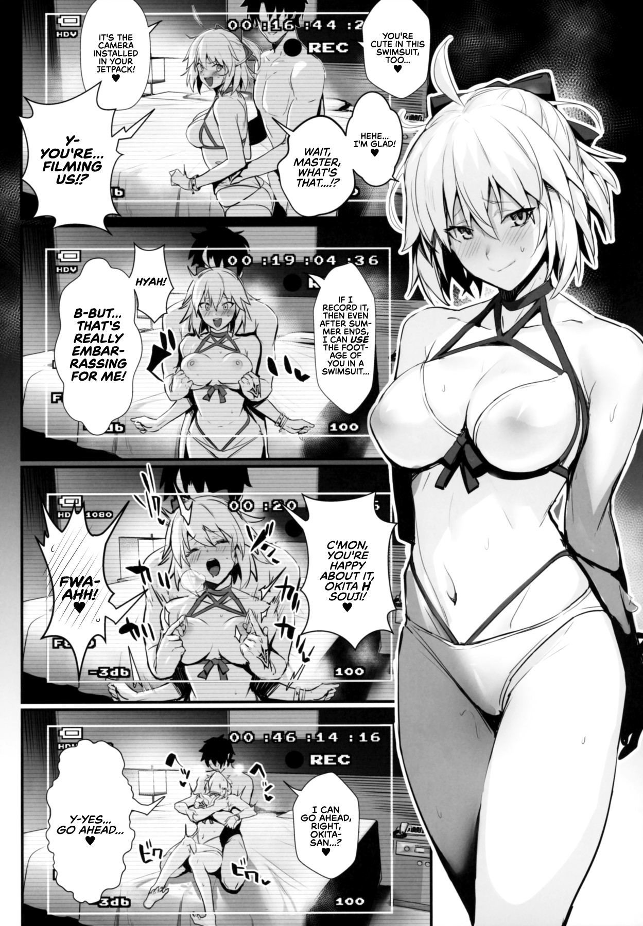 Hentai Manga Comic-Swimsuit Sex with Okita-san at a Love Hotel Until Morning-Read-14